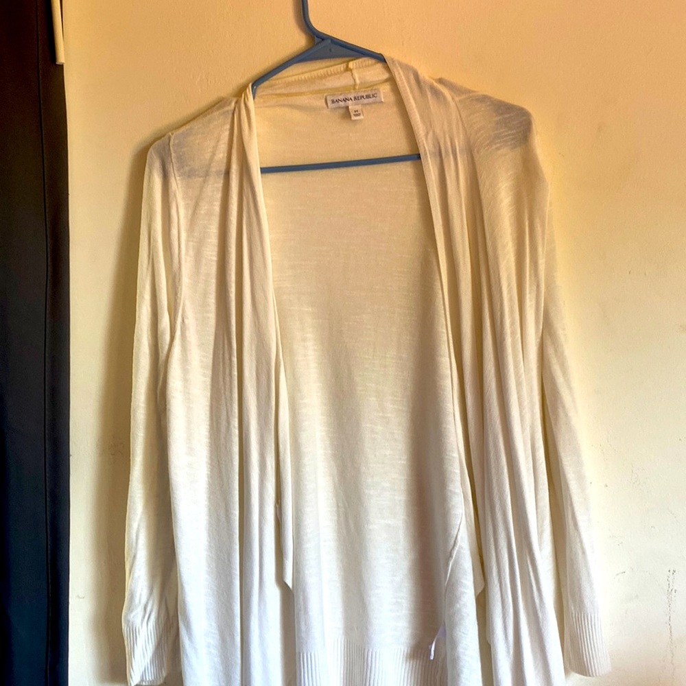 Banana Republic White Flowy Cardigan